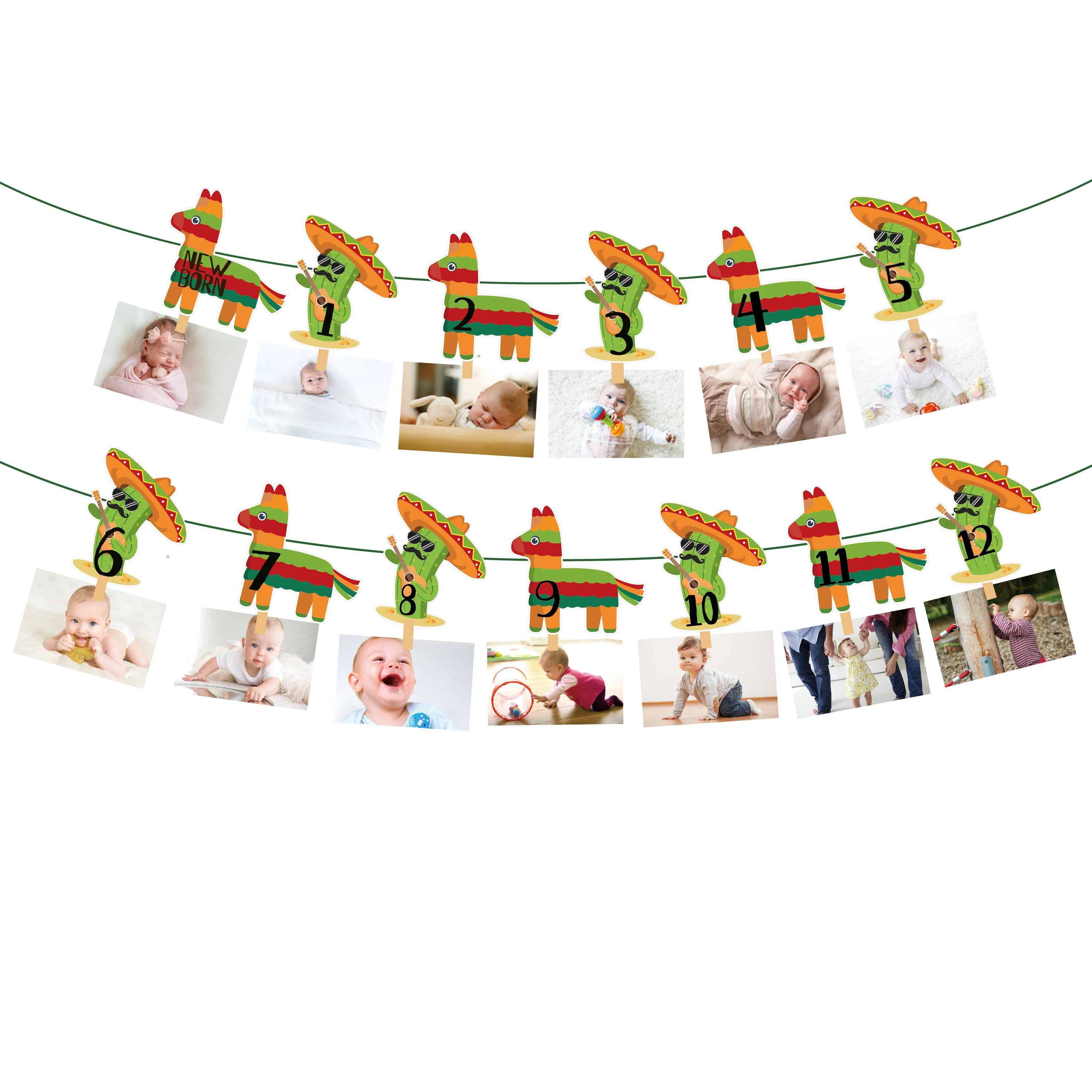 Мексика вечерние фото Дисплей баннер Baby Shower одежда с принтами кактусов стене