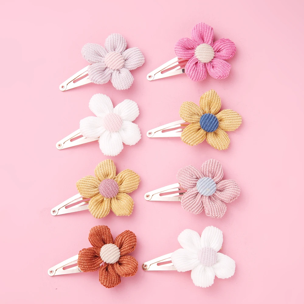 

8Pcs Korean Flower Baby Kids Hair Clips For Hair Accessories For Girls Barrette Hair Clip Hairpins Cute Child Claw Hairclip 2022