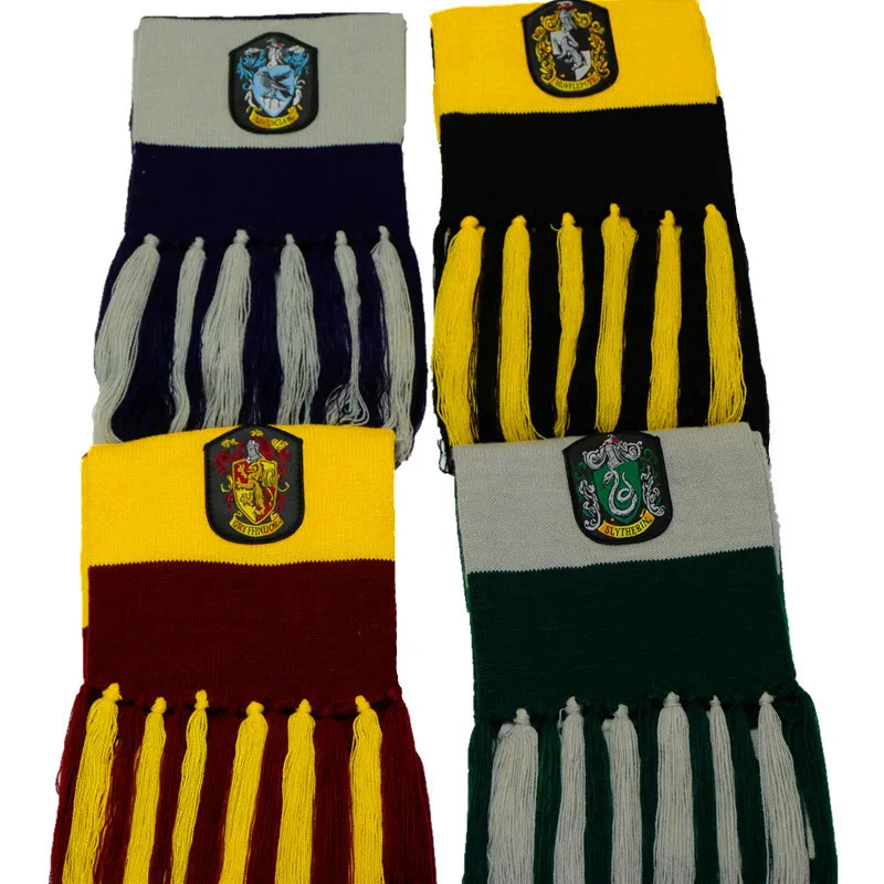 Гермиона Грейнджер костюмы Хогвартс Школа Гриффиндор шарф Ravenclaw шарфы Слизерин Hufflepuff шарф Зимний шейный платок подарки