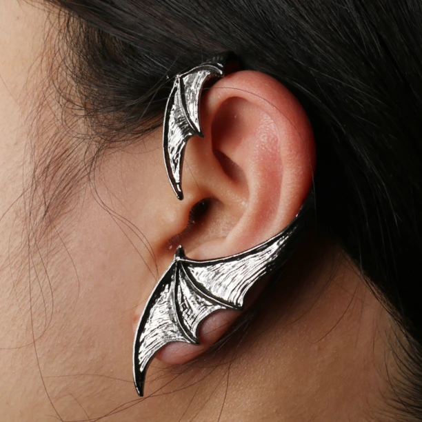 left ear Dragon Готический панк Дракон крыло манжеты Ушная клипса серьги Унисекс В Форме Дракона ухо гвоздь манжеты Серьги для женщин модные ювелирные изделия 1 шт - Окраска металла: left ear Dragon