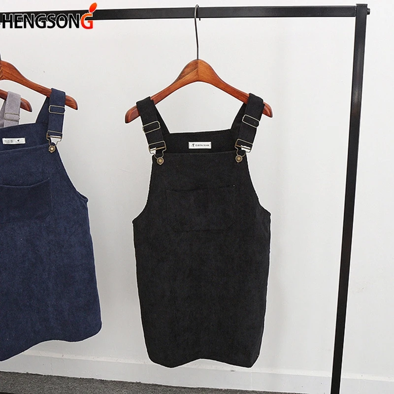 2020 женское вельветовое платье в стиле ретро осень-весна сарафан на подтяжках