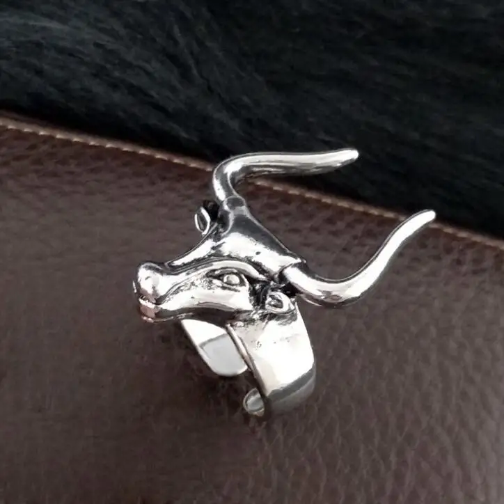 Новое поступление мужское кольцо титановая сталь знак зодиака голова быка