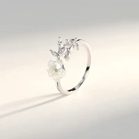 charm ring 925 silver jewelry accessories with zircon gemstone flower shape finger rings for women wedding party gifts wholesale
