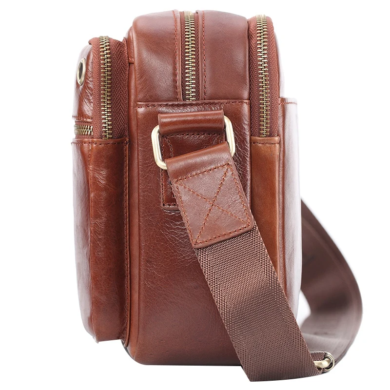 

PI UNCLE Leather Retro Men's Shoulder Messenger Bag Briefcase Multi-Pocket Handbag Messenger Bag
