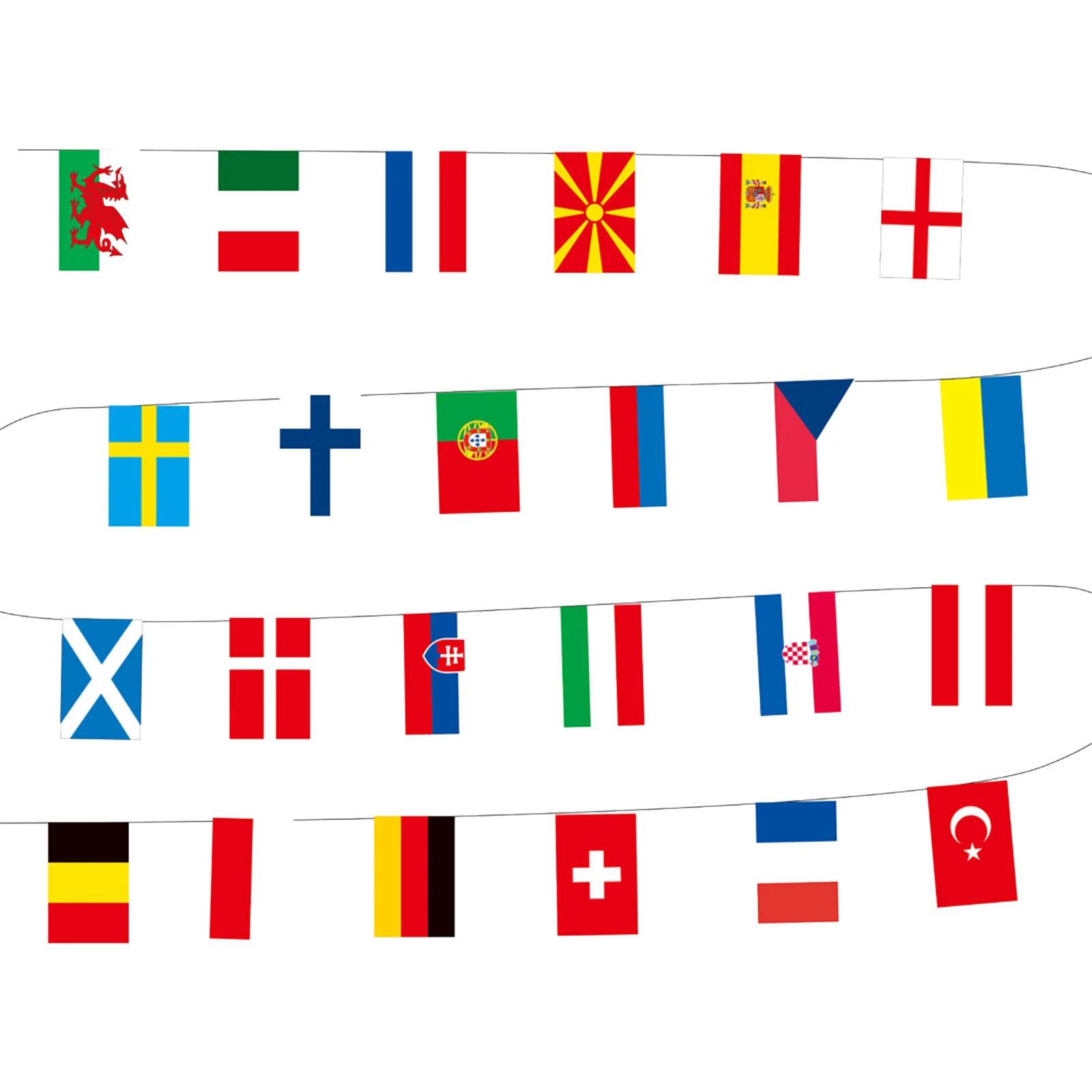 

24 Flags String Flag Eu Football Championship 24 Team National Flag Countries World Nations Hanging Banner