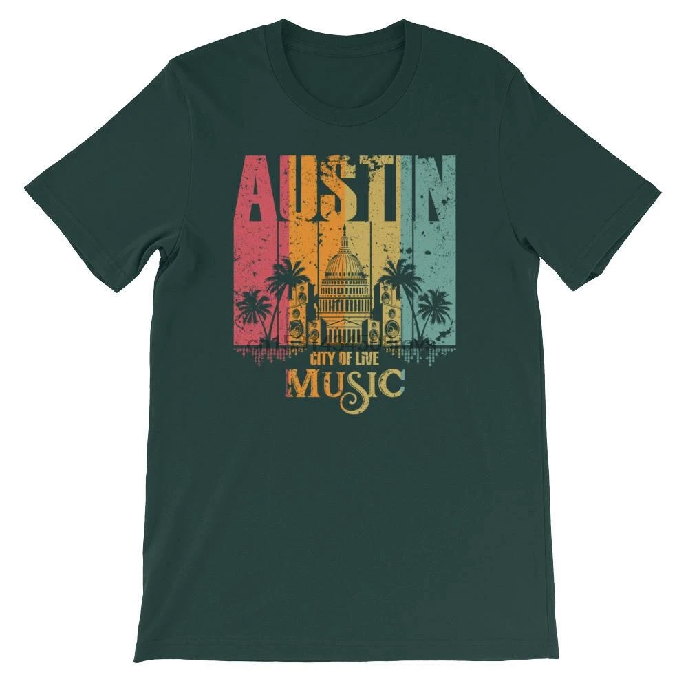 Футболка унисекс с короткими рукавами в стиле Остин Техасский город живой музыки