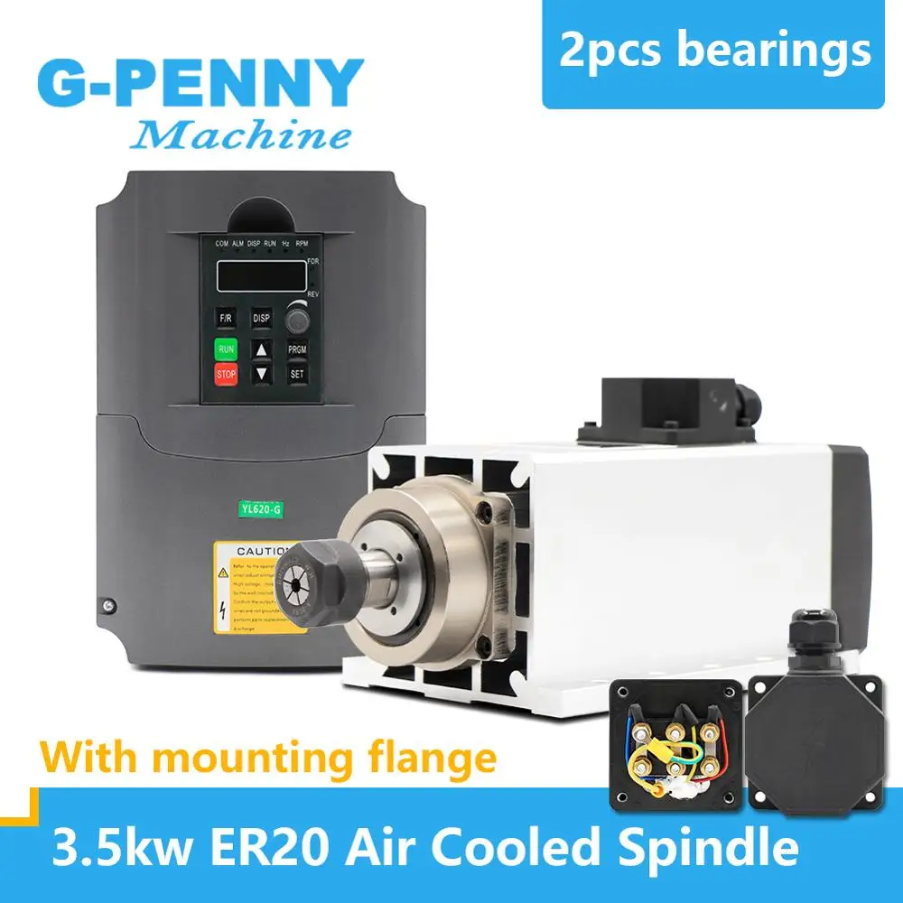 Новое поступление! Двигатель шпинделя с воздушным охлаждением кВт ER20 220 В/380 В 4 шт.