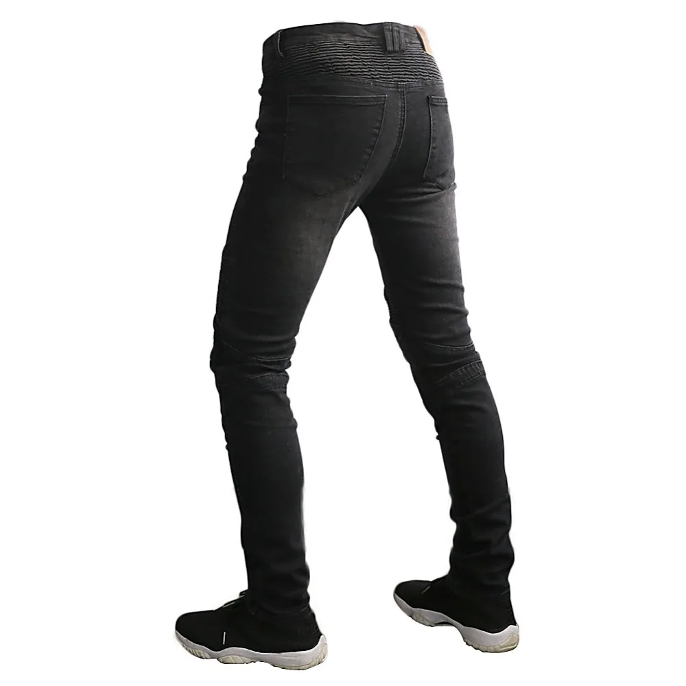 Мужские модные вдохновленные защитные мотоциклетные черные джинсы брюки