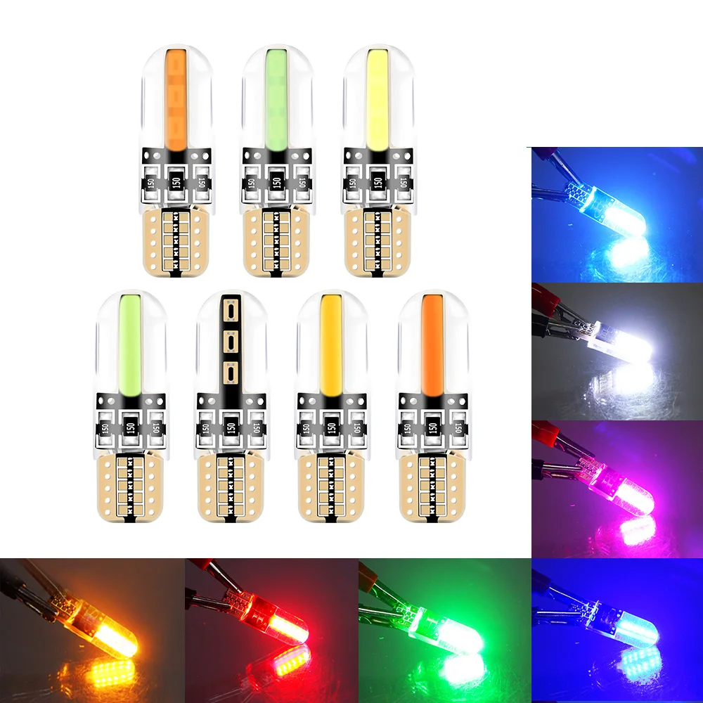 

2pcs T10 W5W 194 Wedge Side Light Silica COB LED Bulbs Clearance Light Ceiling Lamps Reading Lights License Plate Lamp Taillight