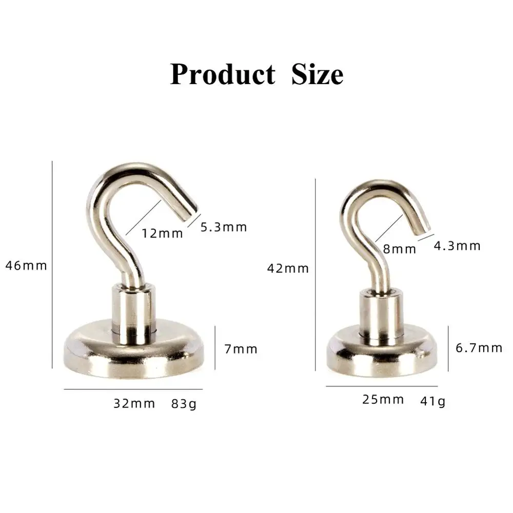 

32mm/25mm Electroplated Metal + Iron Strong Magnetic Hooks