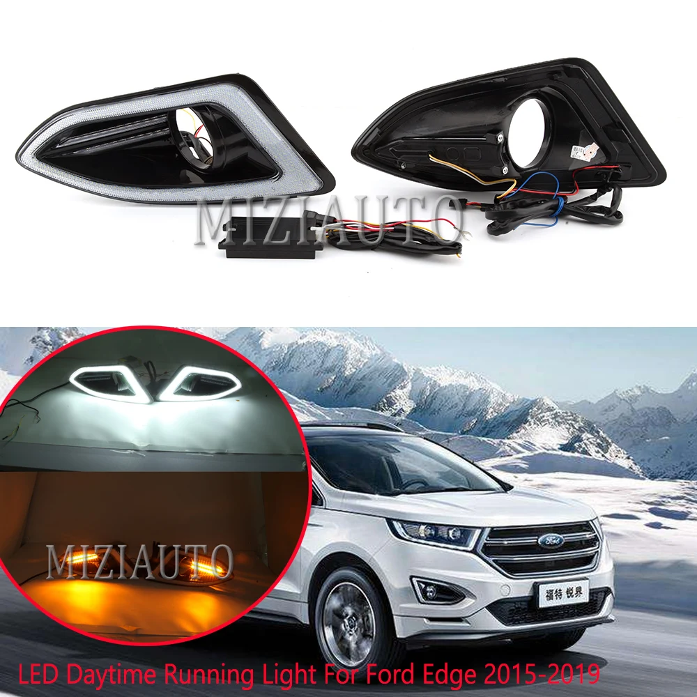 2 шт. для Ford Edge 2015 2019 Светодиодный дневной светильник DRL 12V Водонепроницаемый