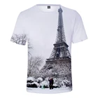 Футболка женскаяМужская, с 3D принтом, Франция, Париж, Эйфелева башня