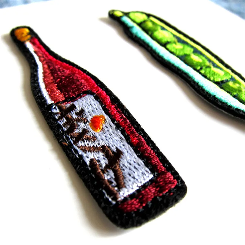 10 teile/los Japan Kawaii Wein Pea Fisch Patches Eisen auf Abzeichen Streifen Mode Kleidung Appliques Nähen Stickerei Billige Aufkleber – Detail 5