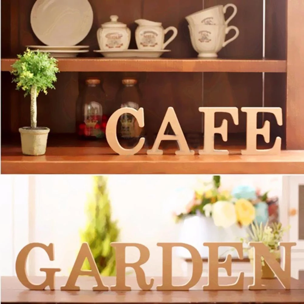 Отдельно стоящая A Z деревянные буквы Алфавит Висячие свадебные вечерние