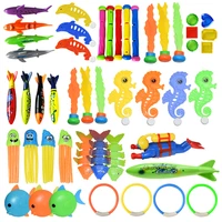 summer diving toys torpedos bandits stringed octopus diving fish ring swimming pool water games training gift set toys for kids