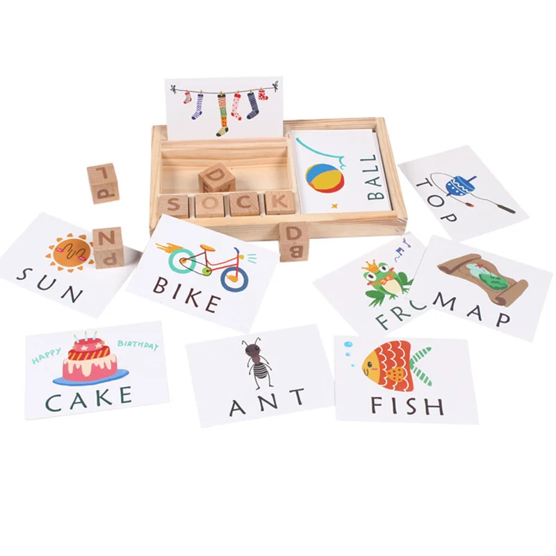 

Деревянные буквы головоломка обучающая игрушка подходящая буква Алфавит Правописание карты игры для детей новый дизайн