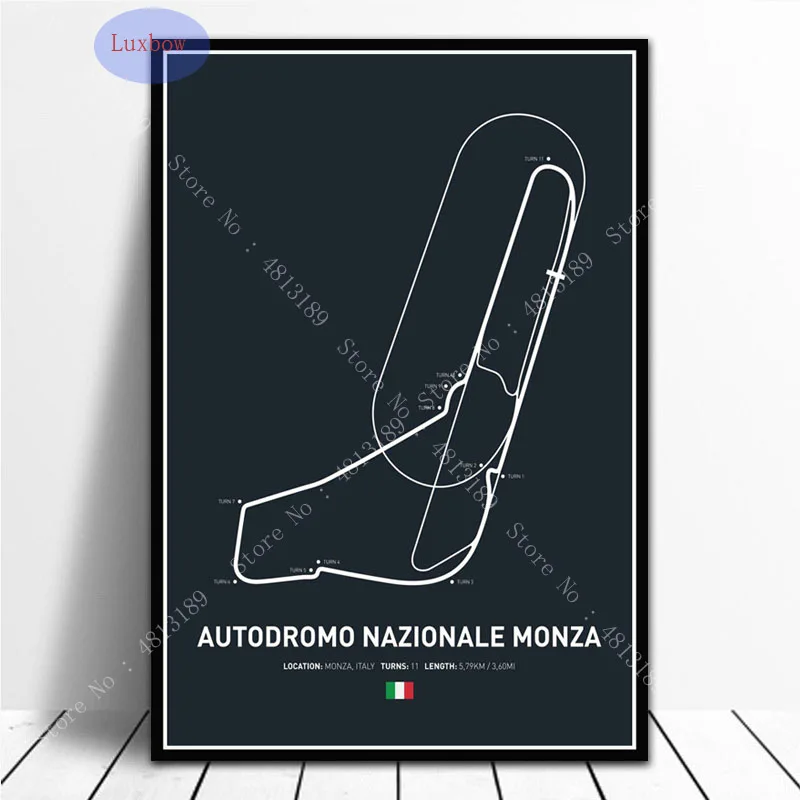 Трек автомобиль Формула 1 гоночная схема Гран-при гоночный трек плакат принты
