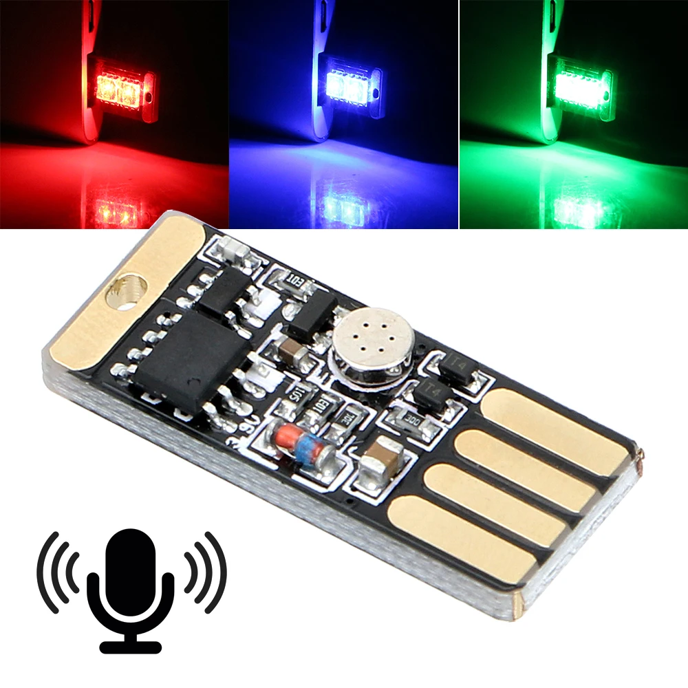 

With USB Socket Touch and Sound Control Car Styling RGB Music Rhythm Light Auto Decorative Lamp Car LED Atmosphere Light