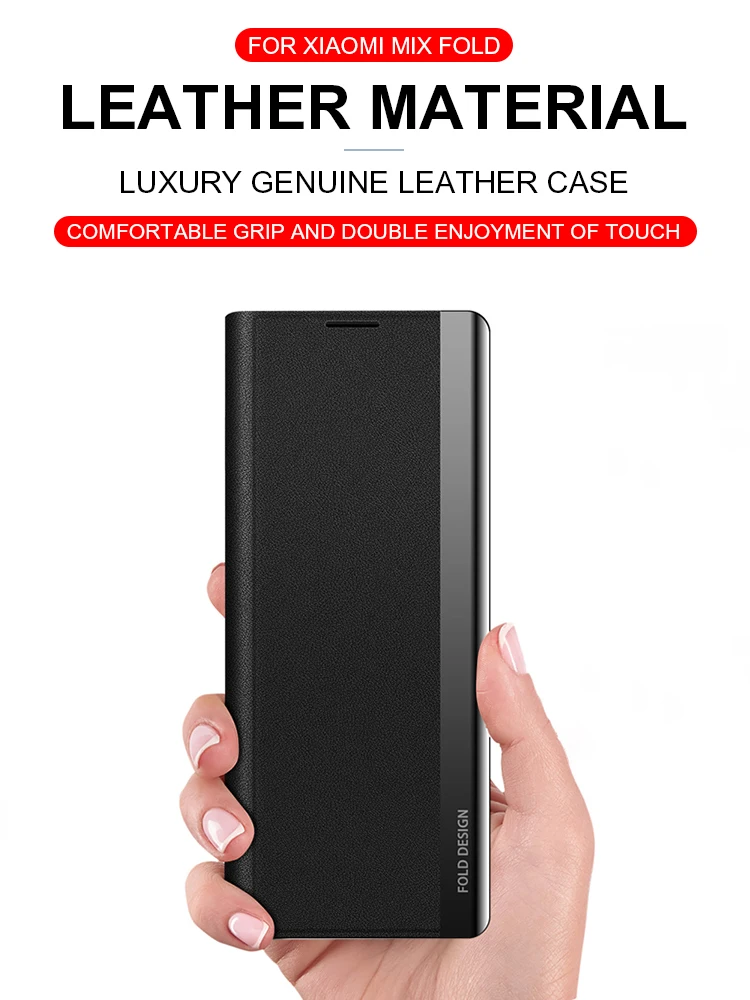 

GRMA Original Design Magnetic Attraction Split Fold Case For XIAOMI MIX FOLD Case Genuine Leather Flip MIX FOLD 5G Case Shell