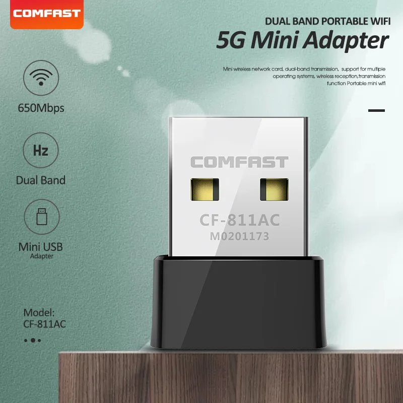 

Высокая Скорость 650Mbps Мини Беспроводной USB2.0 Вай-Фай адаптер Lan 2,4G и 5,8G сетевая карта Wi-Fi 802.11a/n/g/b/переменного тока приемник CF-811AC
