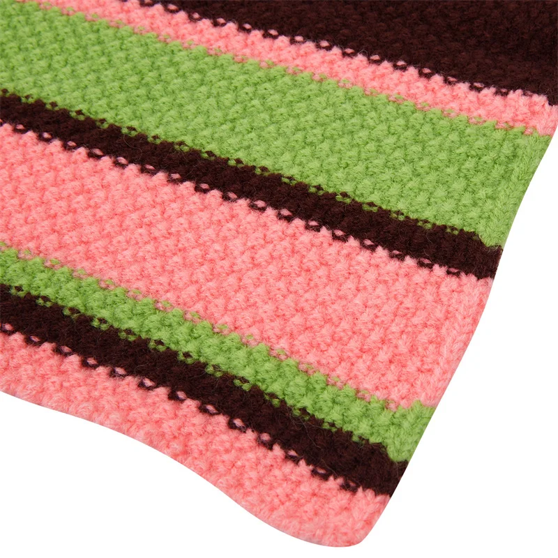 

Summer Fashion Women Camisole Girls Striped Halter Neck Short Vest Sleeveless Crop Tops For Dating Party