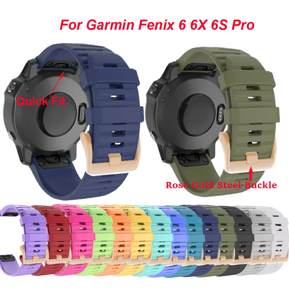26 мм силиконовый ремешок для наручных часов Garmin Fenix 6X 6 6S Pro 5X 5 5S Plus 3 браслет легко