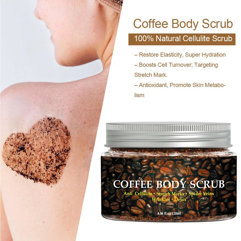 Кофейный скраб для тела отшелушивающий крем лица с морской солью отбеливающий