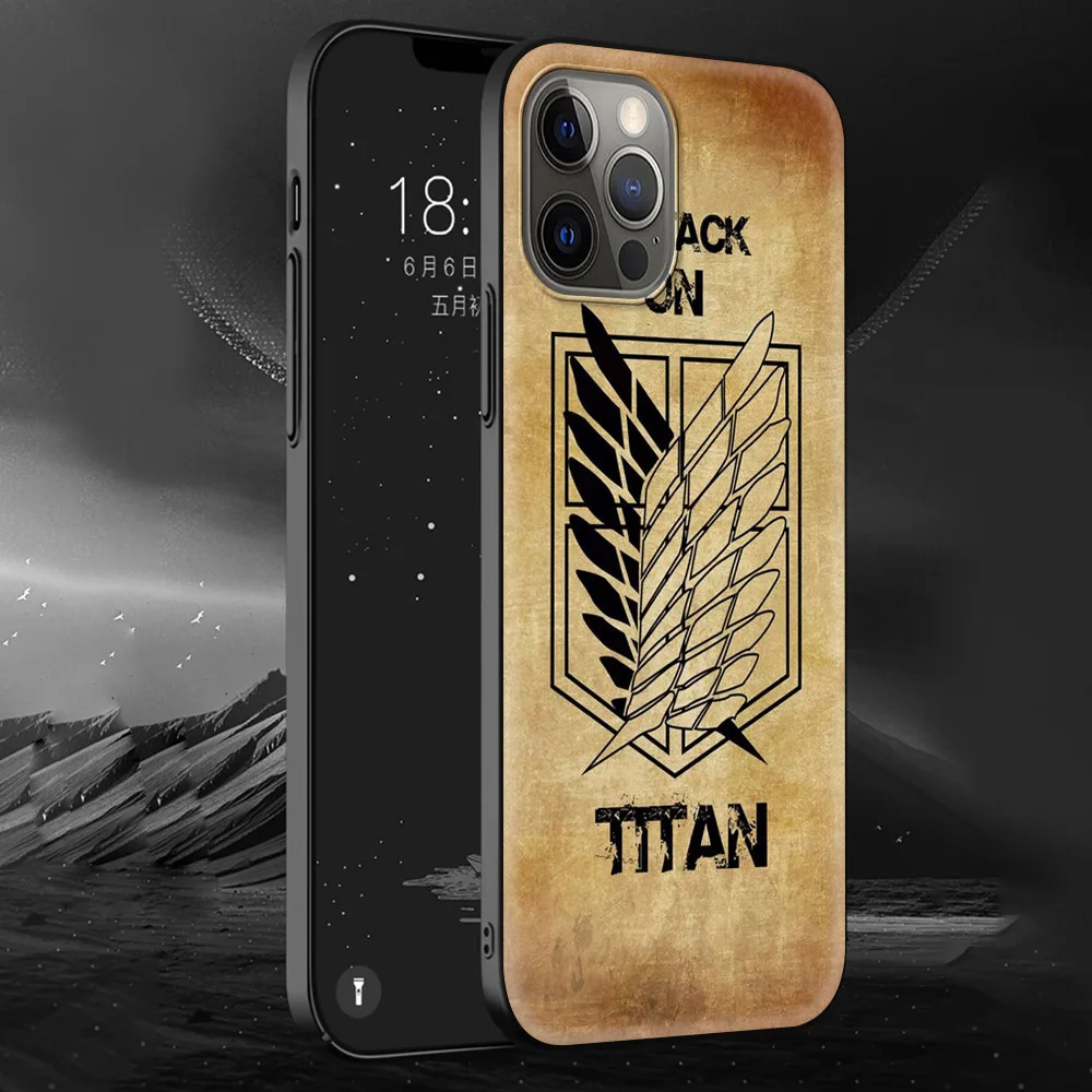 

Anime Attack On Titan LOGO Silicone Case for iPhone 11 12 Pro MAX 7 8 Plus XR XS MAX X 6 6S Plus Smartphone Accessories Cover