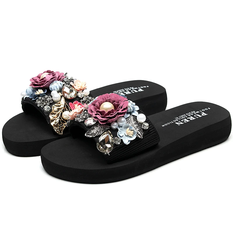 

2021 Summer Handmade Slippers Casual Outdoor Women Fashion Female Ladies Flip Flops Footwear Beach Flat Shoes SIZE 35-42