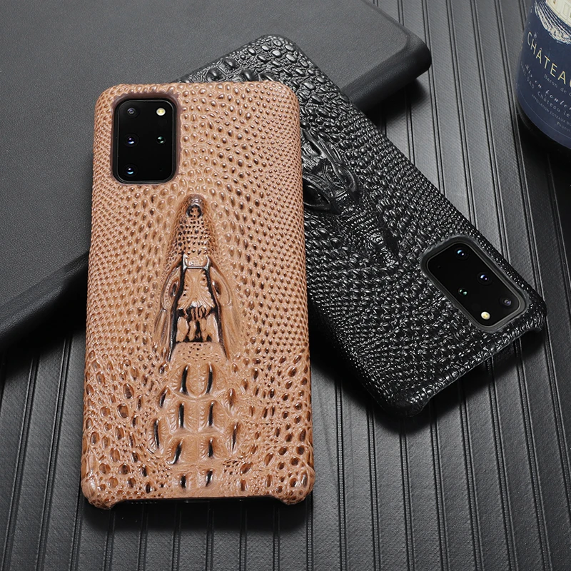3D Крокодил Жесткий ПК чехол для Samsung Галактики S20 Ultra Coque Fundas Capa из натуральной кожи