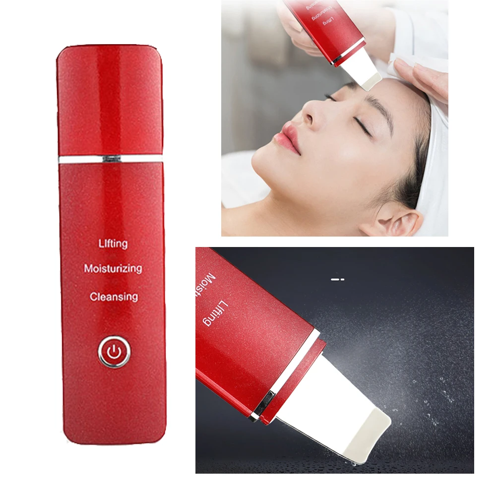 

Ultrasonic Skin Scrubber Cleaning Ion Acne Blackhead Remover Peeling Shovel Cleaner Deep Cleaning Face Lifting Facial Massager