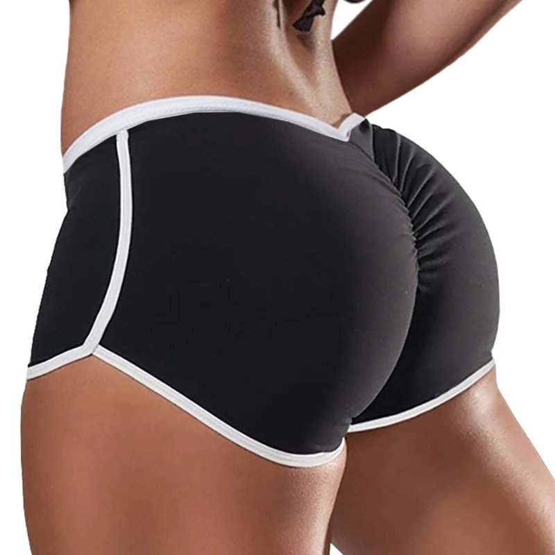

New Black Casual Solid Crop Wide Low Waist Workout Short Leggings Summer Above Knee Leggings Women Shorts Skinny Shorts