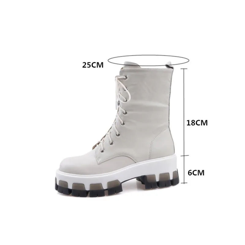 Осенние байкерские ботинки PXELENA на толстой платформе и толстом каблуке новинка