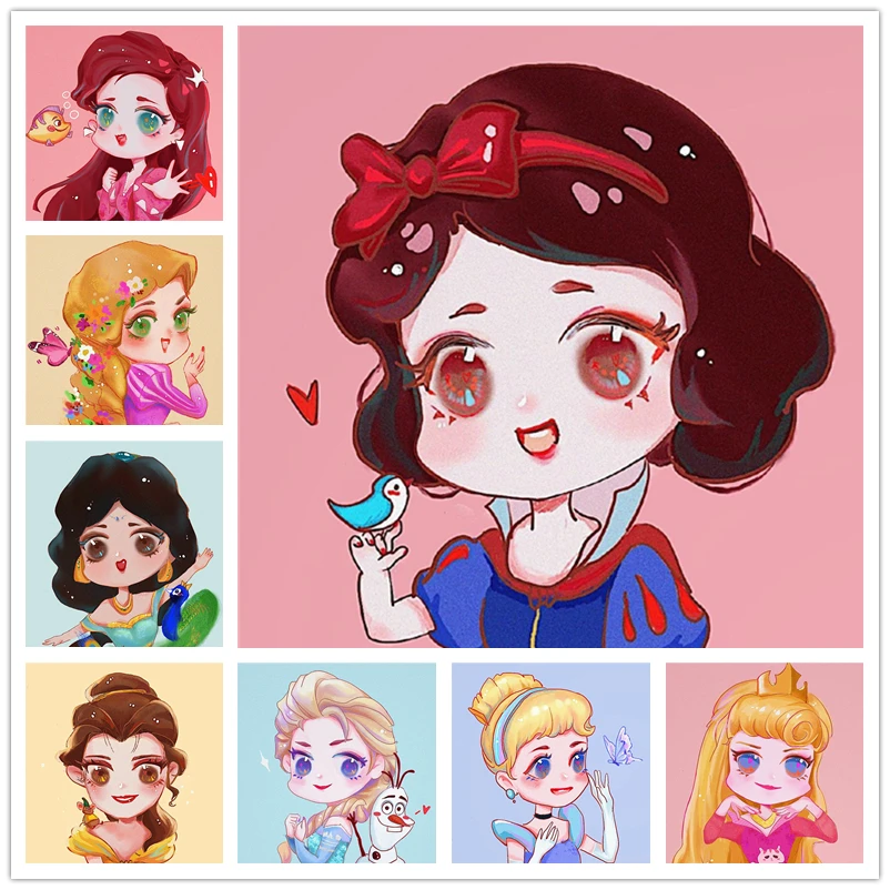 

5D Diy Diamond Painting Cute "Princess" Full Square Diamond Embroidery Cross Stitch Cartoon Mini Girl Mosaic Handmade Ornament