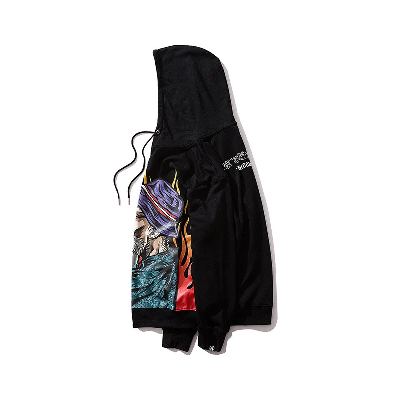 

Autumn New Japan Style Hip hop Graffiti Hoodies Sweat Men Harajuku Cartoon Printed pullover Sweatshirts