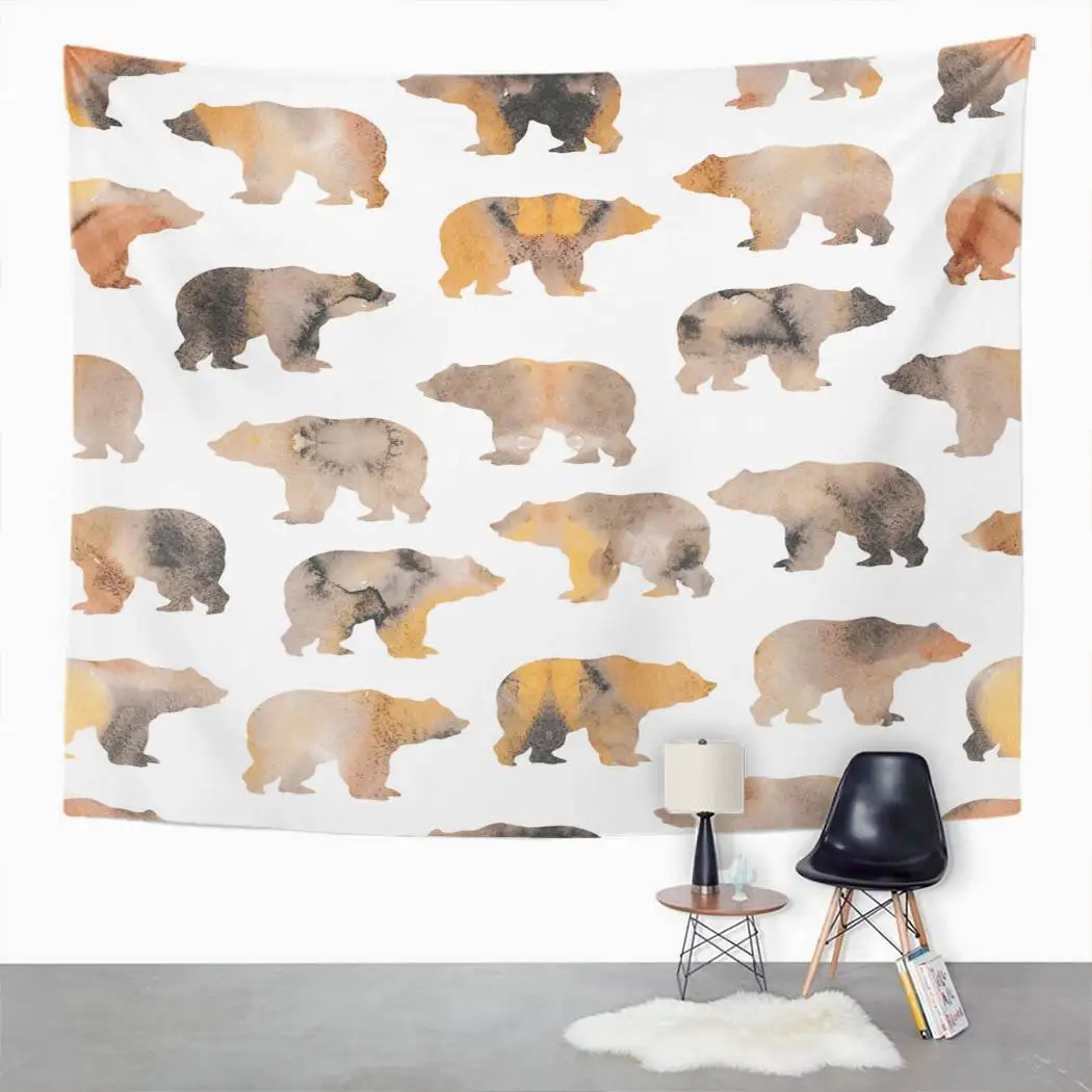 

Простой гобелен с медведем, Детский милый гобелен для спальни, комнаты, Декор, настенное украшение, гобелен пикник, коврик, пляжное полотенц...