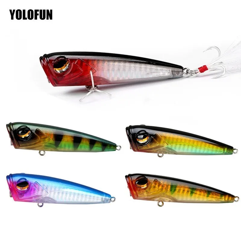 

8cm15g mini popper lure poper fishing lure artificial biat surface wobbler trout hard lure carretilha peche carpe for fishing