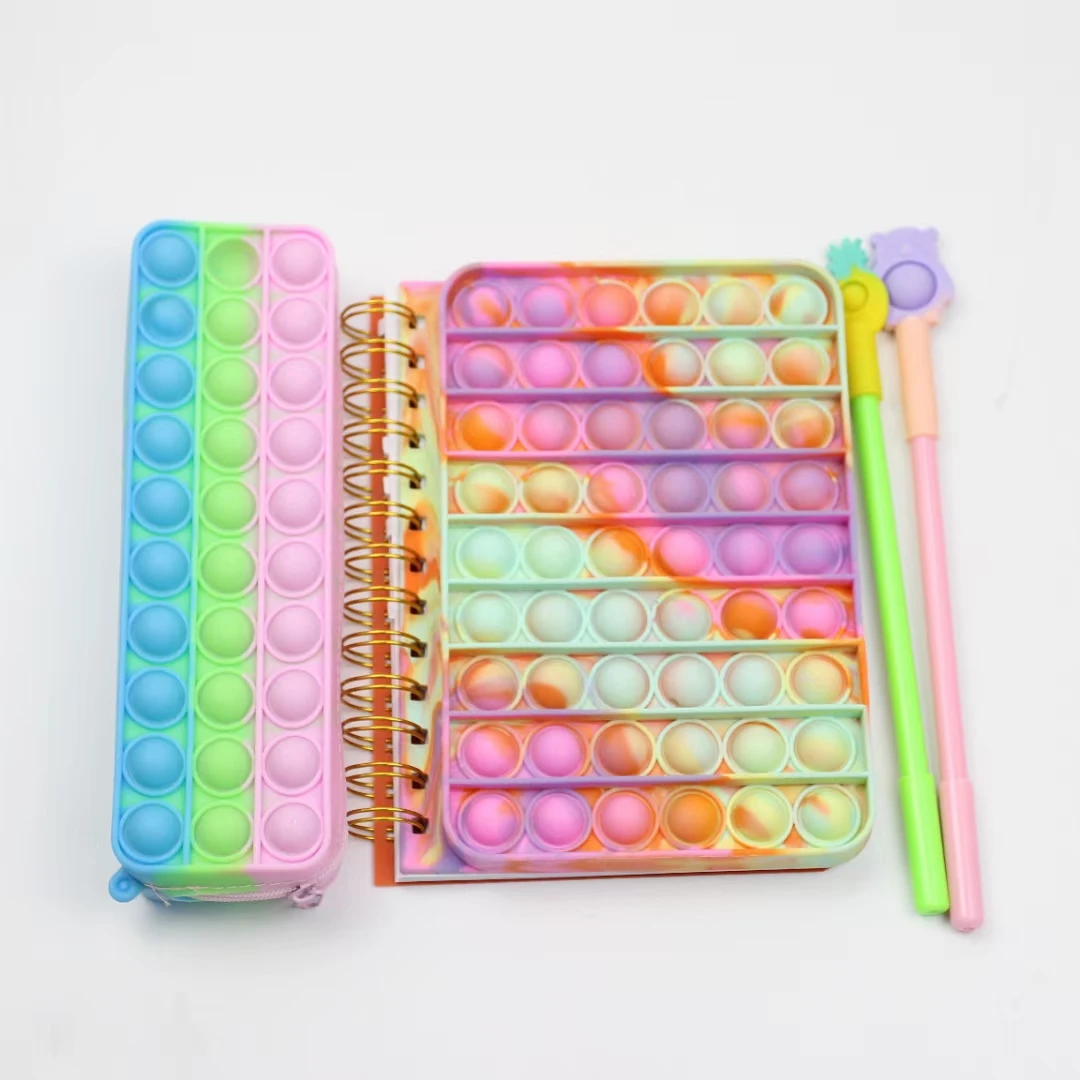 Pop Its notebooklar okul yazma kitap Fidget oyuncak yazma pedi duyusal dizüstü Genshin darbe hesabı çocuklar eğitim malzemeleri