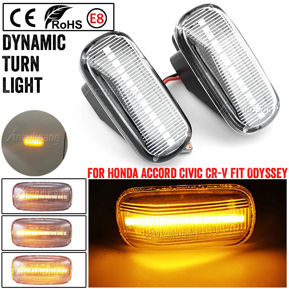 

Dynamic Side Marker Repeater Signal Lights For Honda CRV Accord Civic City Jazz Stream HRV S2000 Odyssey Integra Acura RSX NSX