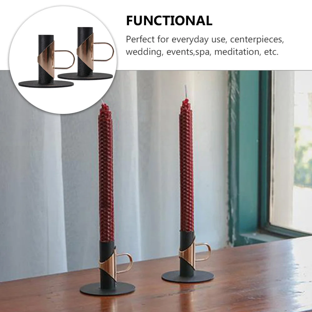 

2pcs Creative Wrought Iron Candle Holders Long Candlesticks House Ornaments