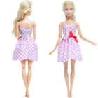 Модное розовое платье для вечеринки, бальное платье с бантом, одежда принцессы для куклы Барби, аксессуары для девочек, домашняя игрушка сделай сам