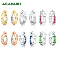 925 silver small circle hoop earrings for women wedding fashion jewelry gift