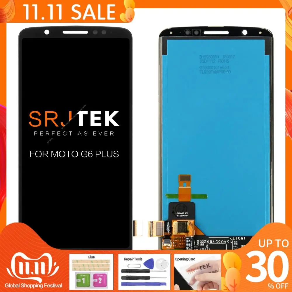 5 93 &quotдля Motorola Moto G6 плюс ЖК дисплей Xt1926 XT1926 8 6 экран сенсорный цифровой