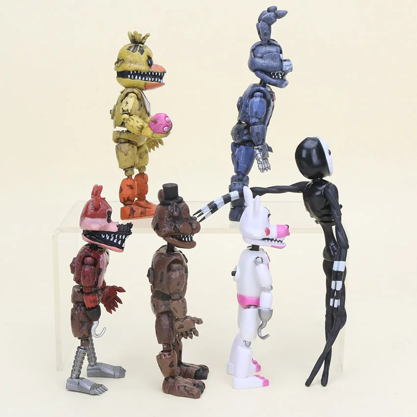 Figuras de acci&oacute;n de Freddy, conjunto de 6 unids/set de articulaciones m&oacute;viles, juguetes en miniatura de PVC-3