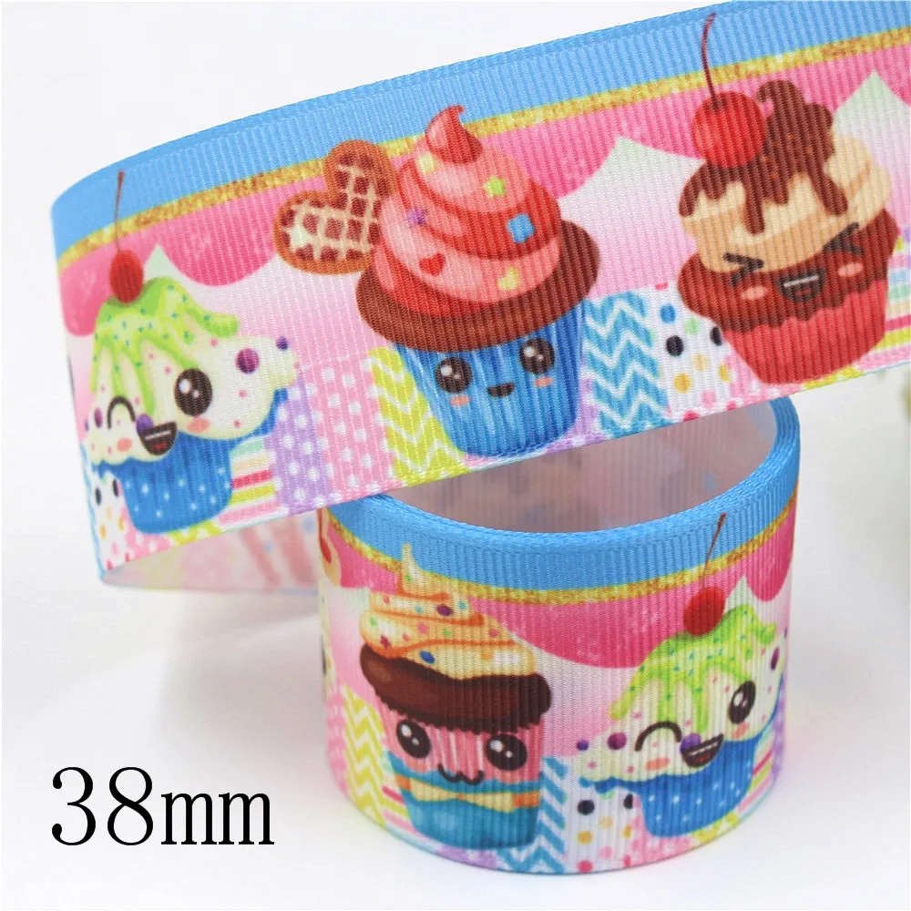 I-19906-2093 1-1/2 '✸ мм 10 ярдов Торт Мороженое термопечать ленты grosgrain лук колпачок