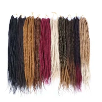 yihan box braids crochet hair 14%e2%80%9c 18 22 roots pack ombre synthetic braiding hair extension brown black for women crochet hair