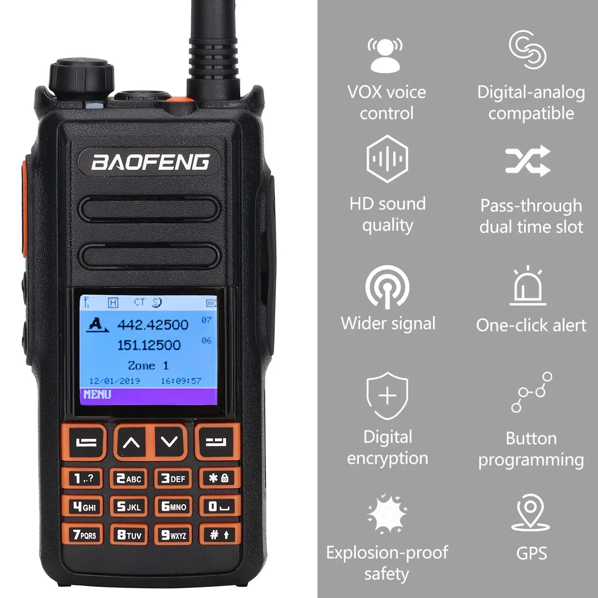 Baofeng DM X Цифровой рация с GPS уровня 1 и 2 tier ii Dual Time Slot DMR цифровой/аналоговый Ham Радио