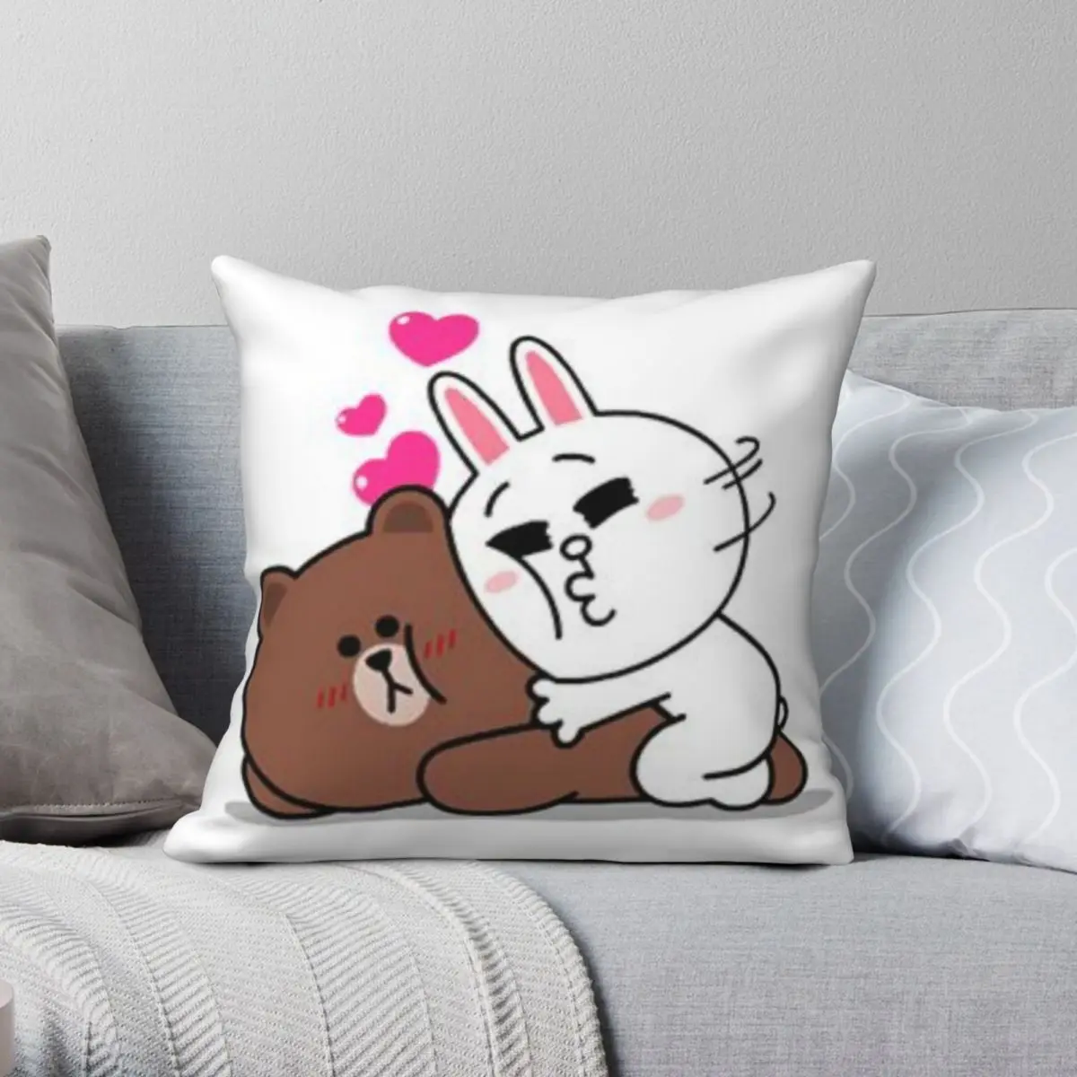 Brown Cony Square Pillowcase Polyester Linen Velvet Pattern Zip Decor Pillow Case Sofa Seater Cushion Cover 18" | Дом и сад