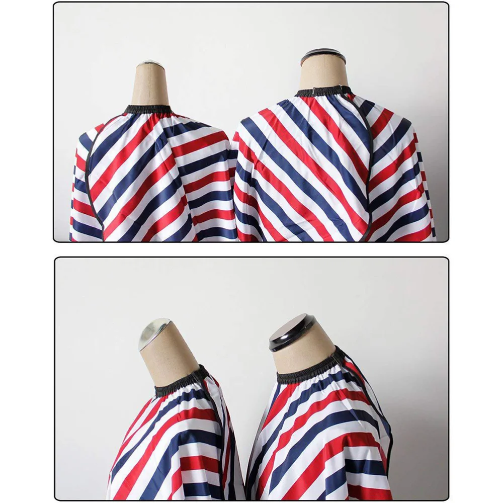 

1PC Barber Cape Stripe Pattern Professional Hair Cutting Cape Adjustable Hairdressing Cape