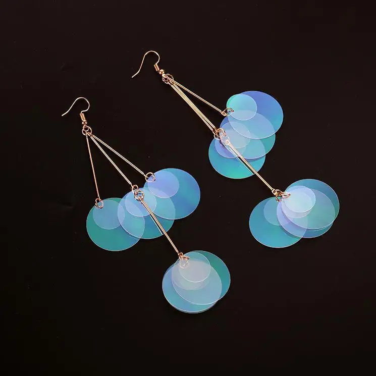 Серьги в Корейском стиле с длинными звездами и лазерными